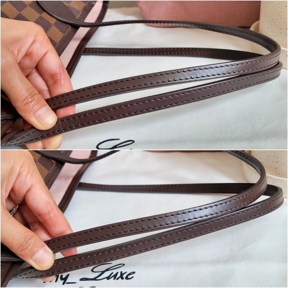 💕Louis Vuitton Neverfull MM Damier Ebene "ROSE Ballerine Interior" Tote Bag - Picture 5 of 16